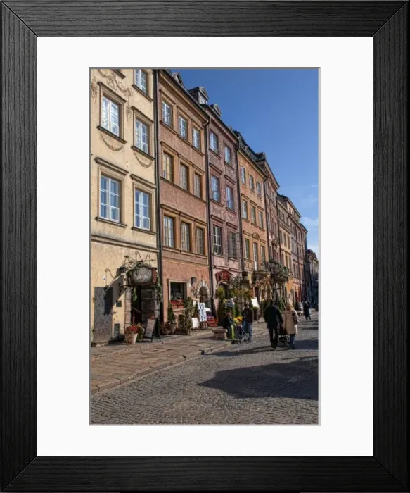 Framed Print : Old Street in Old Town main square, Warsaw, Poland