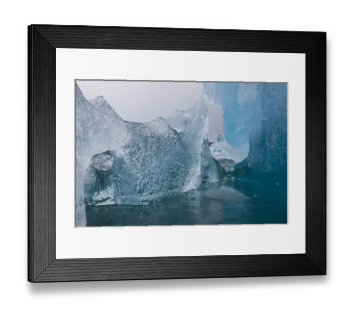 Framed Print : Norway, Svalbard, Spitsbergen Island, Deep blue icebergs floating near face of Sveabreen Framed Print : Norway, Svalbard, Spitsbergen Island, Deep blue icebergs floating near face of Sveabreen