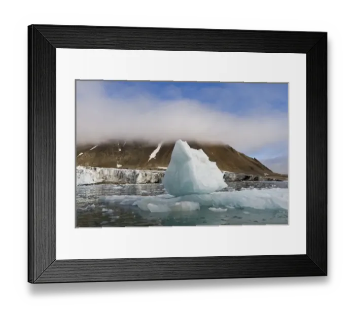 Framed Print : Norway, Svalbard, Spitsbergen Island, Icebergs floating near face of Hans Glacier Framed Print : Norway, Svalbard, Spitsbergen Island, Icebergs floating near face of Hans Glacier