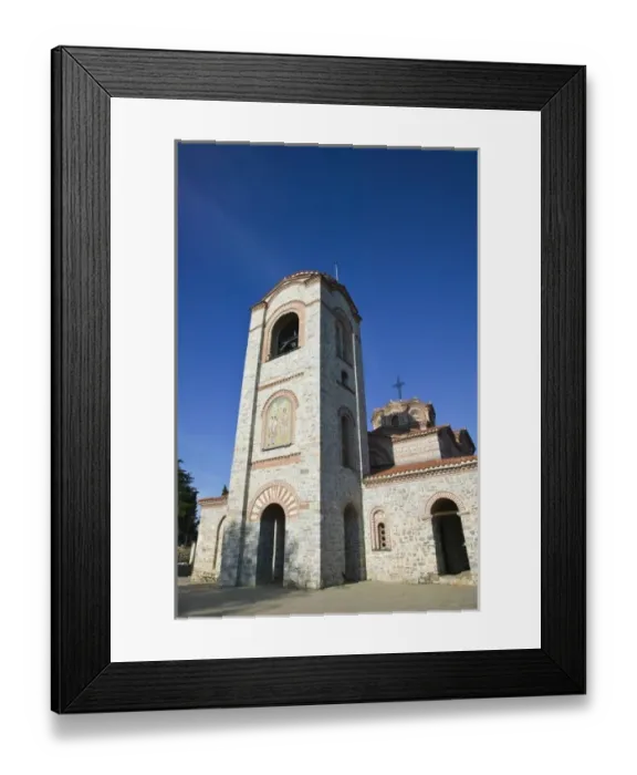 Framed Print : MACEDONIA, Ohrid. Sveti Kliment i Pantelejmon Church (new construction) on the shores