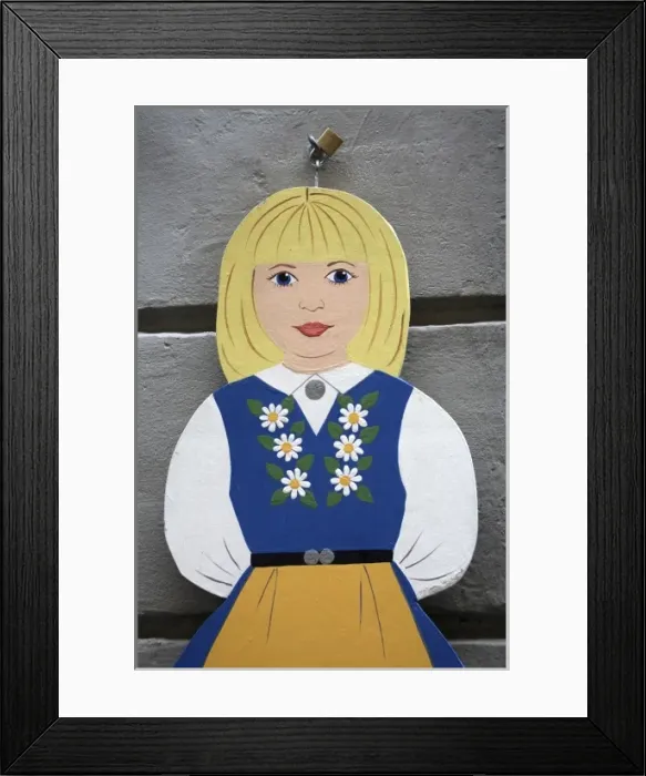 Framed Print : A store sign in Gamla Stan of Stockholm. Sweden