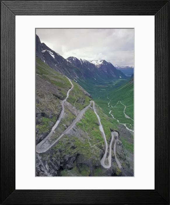 Framed Print : Norway, Trollsteingen, Geiramgerfjord area. Trollstigveg road to Valldal Framed Print : Norway, Trollsteingen, Geiramgerfjord area. Trollstigveg road to Valldal