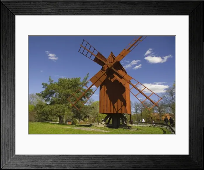 Framed Print : Sweden. Stockholm. Djurgarden. Skansen. Windmill