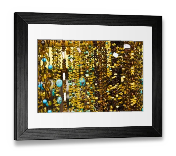 Framed Print : unknown. Europe, Poland, Gdansk. Amber jewelry on display in Old Town shop Framed Print : unknown. Europe, Poland, Gdansk. Amber jewelry on display in Old Town shop