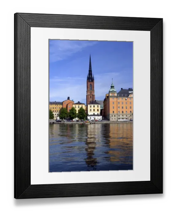 Framed Print : Sweden, Stockholm. A spire of the cityscape of Stockholm Framed Print : Sweden, Stockholm. A spire of the cityscape of Stockholm