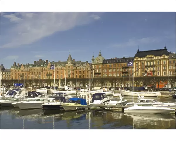 Sweden. Stockholm. Ostermalm as seen from the marina