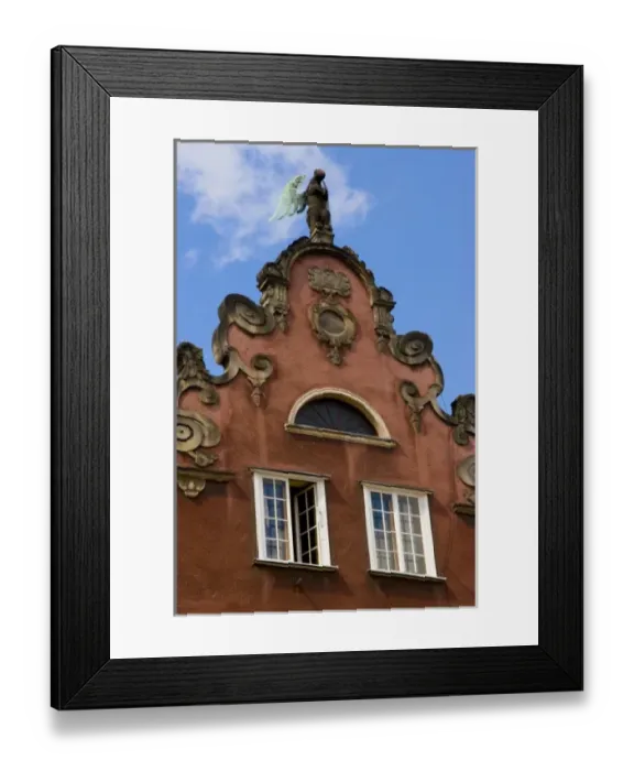 Framed Print : Poland, Gdansk. Detail of Old Town roofline showing Dutch influence Framed Print : Poland, Gdansk. Detail of Old Town roofline showing Dutch influence