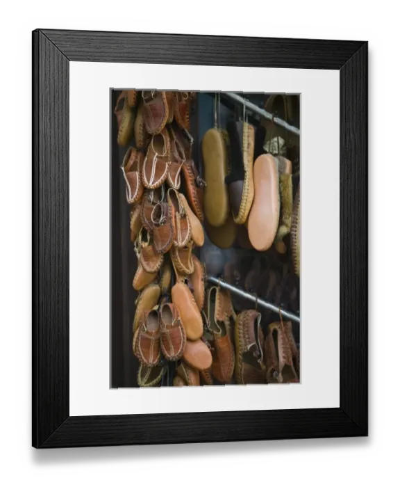 Framed Print : MACEDONIA, Skopje. Macedonian Shoes / Carsija Old Town Framed Print : MACEDONIA, Skopje. Macedonian Shoes / Carsija Old Town