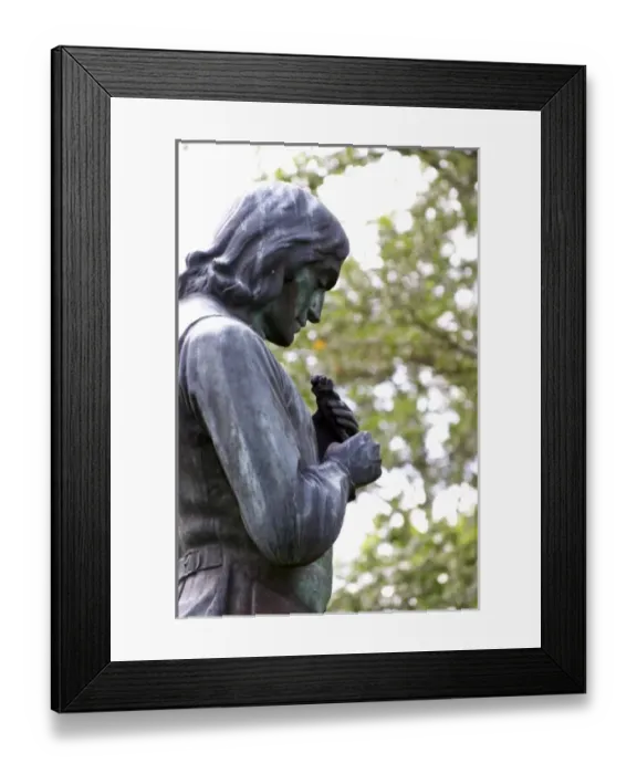 Framed Print : A statue of Carl Linnaeus holding a bird by Gerda Sprinchorn standing in the church Framed Print : A statue of Carl Linnaeus holding a bird by Gerda Sprinchorn standing in the church