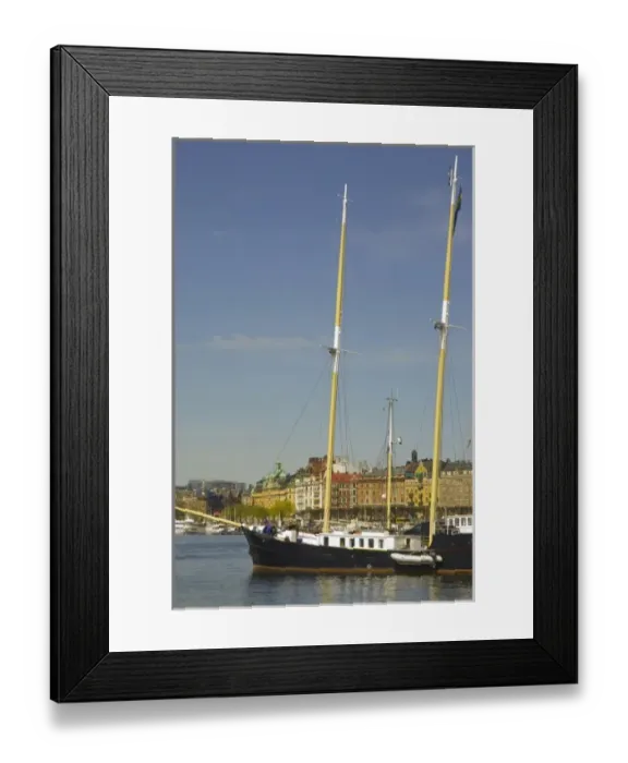 Framed Print : Sweden. Stockholm. Djurgarden. Boats on the water Framed Print : Sweden. Stockholm. Djurgarden. Boats on the water
