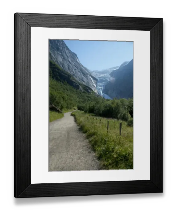 Framed Print : Norway, Geirangerfjord District. Jostedalsbreen National Park, Briksdals Glacier