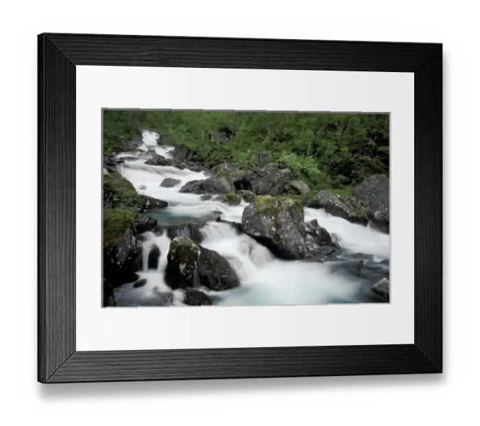 Framed Print : Norway, Trollsteingen. Waterfall detail