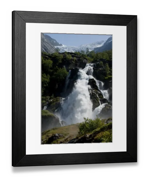 Framed Print : Norway, Geirangerfjord District. Jostedalsbreen National Park, Briksdals Glacier Framed Print : Norway, Geirangerfjord District. Jostedalsbreen National Park, Briksdals Glacier