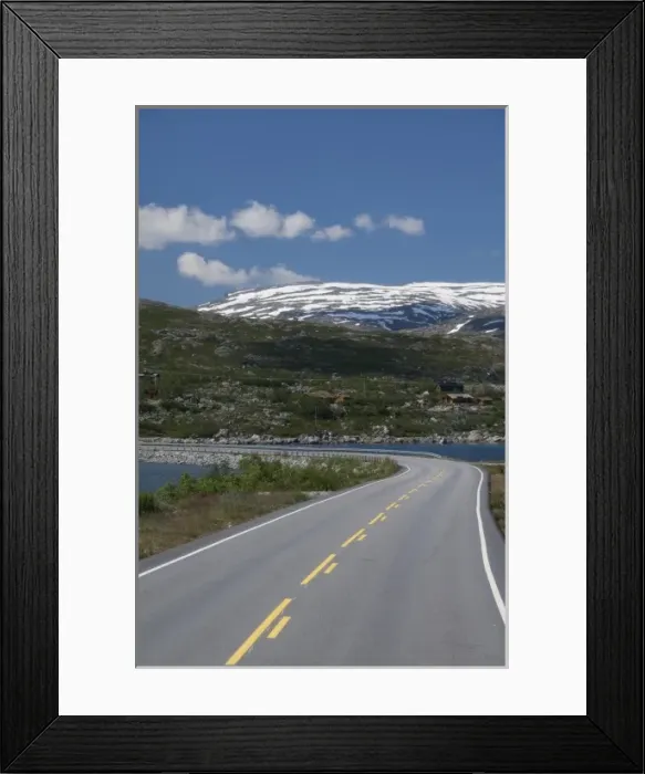 Framed Print : Norway, Geiranger  /  Hellesylt. Scenic glacier mountain byway 63 between Hellesylt & Geiranger