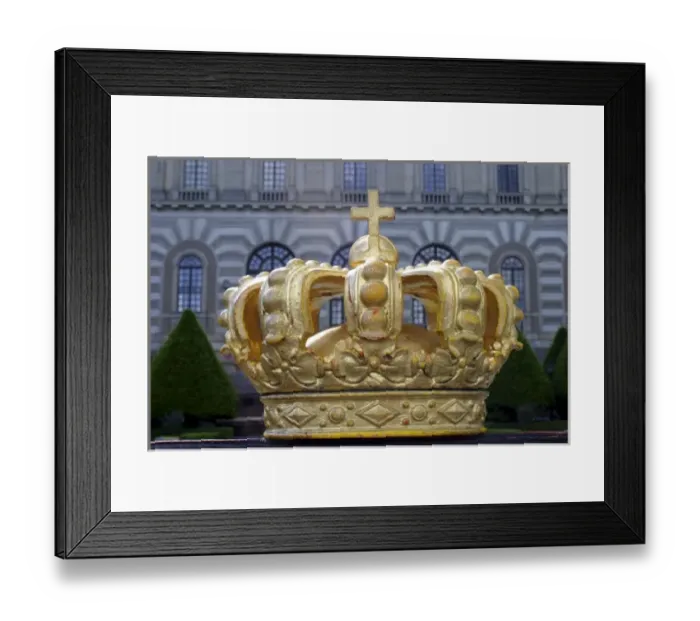 Framed Print : Sweden, Stockholm. Ornate crown detail at the Royal Palace in Stockholm