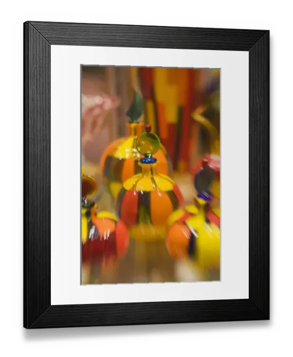 Framed Print : Italy, Venice, Selective Focus of Italian Glass perfume bottles in Venice Framed Print : Italy, Venice, Selective Focus of Italian Glass perfume bottles in Venice