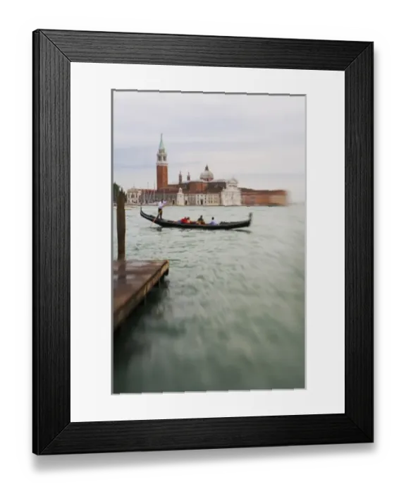 Framed Print : Italy, Venice, Selective Focus of Gondola in the Canals of Venice