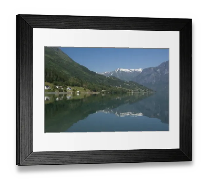 Framed Print : Norway, Geirangerfjord District. Scenic view of Jostedalsbreen National Park Framed Print : Norway, Geirangerfjord District. Scenic view of Jostedalsbreen National Park