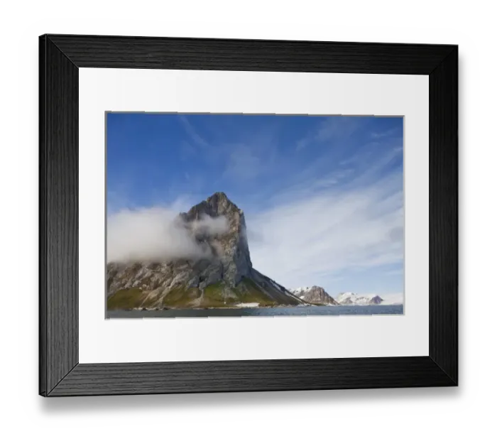 Framed Print : Norway, Svalbard, Spitsbergen Island, Gnal Odden Screaming Rock mountain at entrance Framed Print : Norway, Svalbard, Spitsbergen Island, Gnal Odden Screaming Rock mountain at entrance