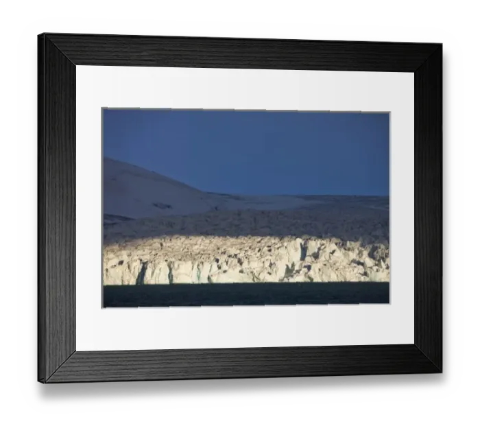 Framed Print : Norway, Svalbard, Nordaustlandet, Setting sun lights ice face of tidewater glacier Framed Print : Norway, Svalbard, Nordaustlandet, Setting sun lights ice face of tidewater glacier