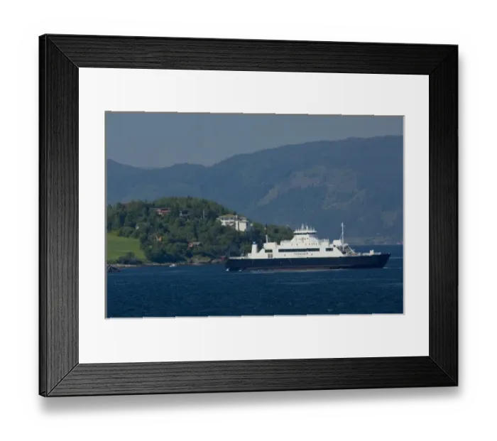 Framed Print : Norway, Trondheimsforden, Trondheim. Coastal view sailing up the Trondheim Fjord, Trondheim ferry