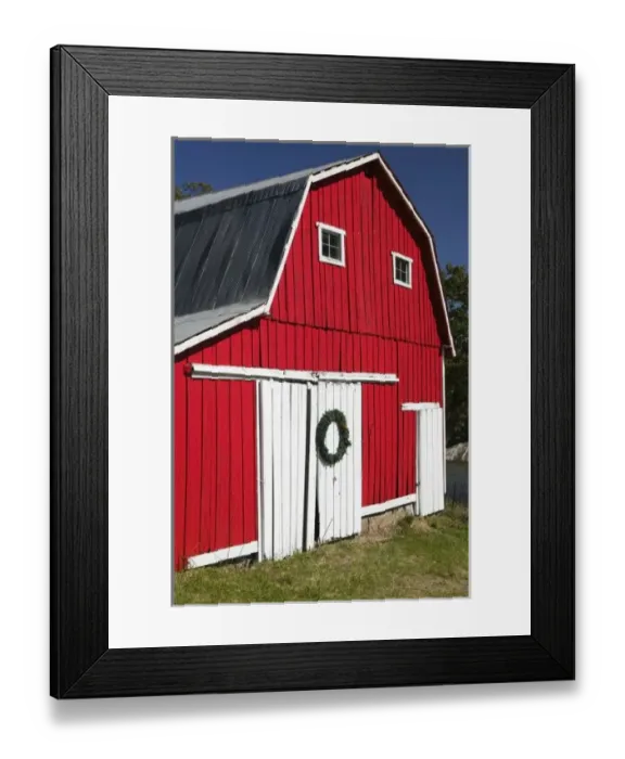 Framed Print : USA, Indiana, Nashville: Indiana Farm Country, Red barn Framed Print : USA, Indiana, Nashville: Indiana Farm Country, Red barn