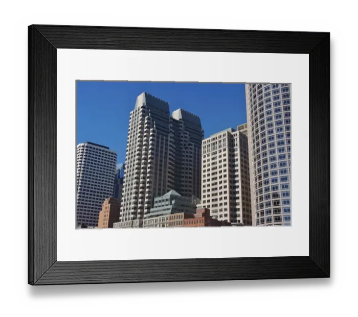Framed Print : USA, Massachusetts, Boston. Detail of buildings near Rowes Wharf Framed Print : USA, Massachusetts, Boston. Detail of buildings near Rowes Wharf