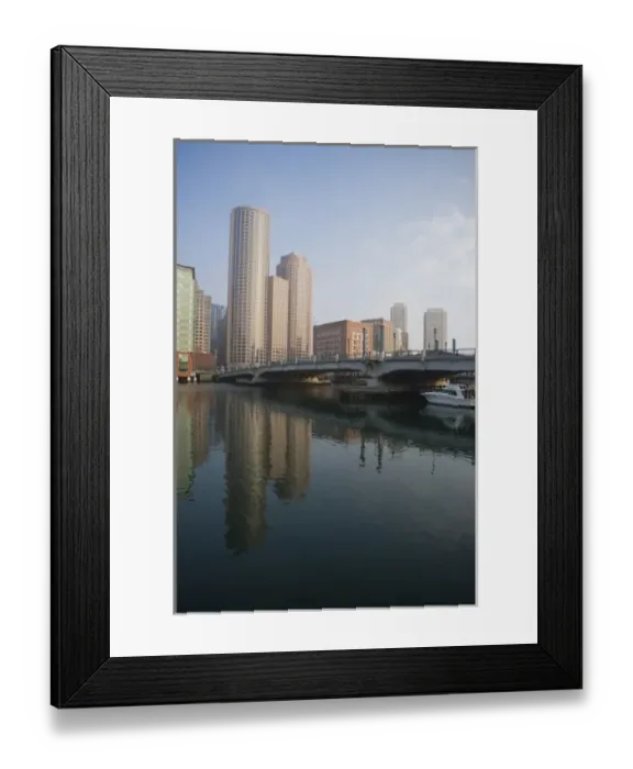 Framed Print : The Boston skyline across Four Point Channel, Boston, Massachusetts Framed Print : The Boston skyline across Four Point Channel, Boston, Massachusetts