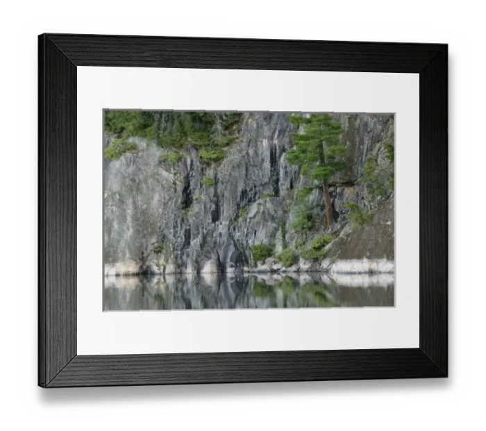 Framed Print : Granite wall, Grassy Bay, Sand Point Lake, Voyageurs National Park, Minnesota, USA