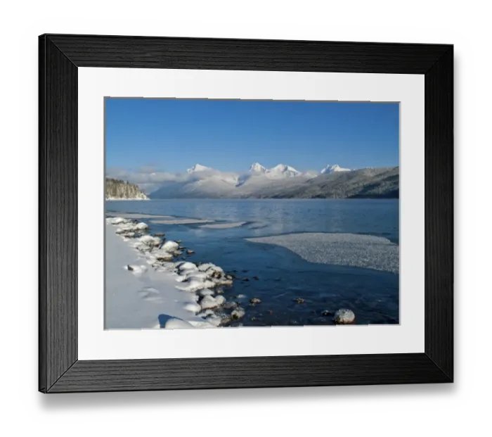 Framed Print : Fog rises from Lake McDonald on a very cold afternoon in Glacier National Park in Montana Framed Print : Fog rises from Lake McDonald on a very cold afternoon in Glacier National Park in Montana