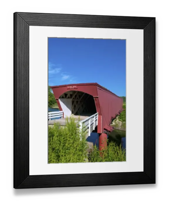 Framed Print : Winterset Iowa home of Bridges Of Madison County, famous Holliwell Bridge 1880 movie Framed Print : Winterset Iowa home of Bridges Of Madison County, famous Holliwell Bridge 1880 movie