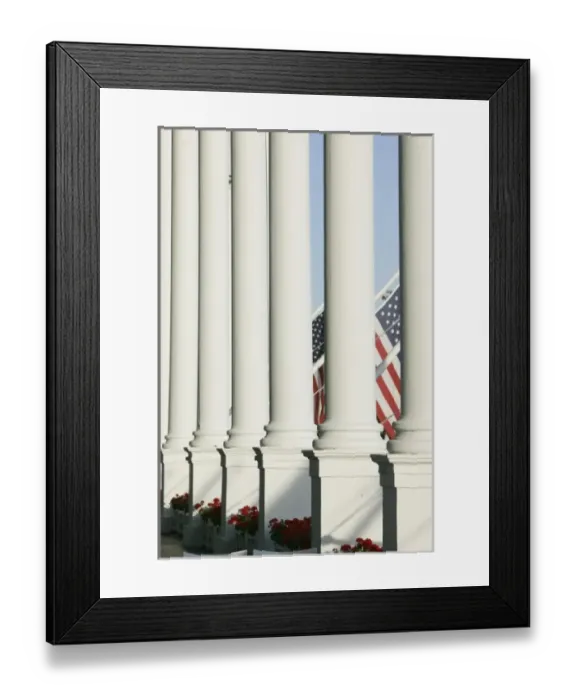 Framed Print : USA, Michigan, Straits of Mackinac: Mackinac Island, Grand Hotel, Columns of