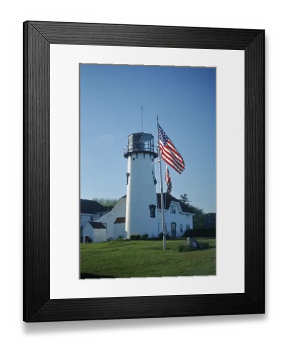 Framed Print : USA, Massachusetts, Chatham. Chatham Light lighthouse