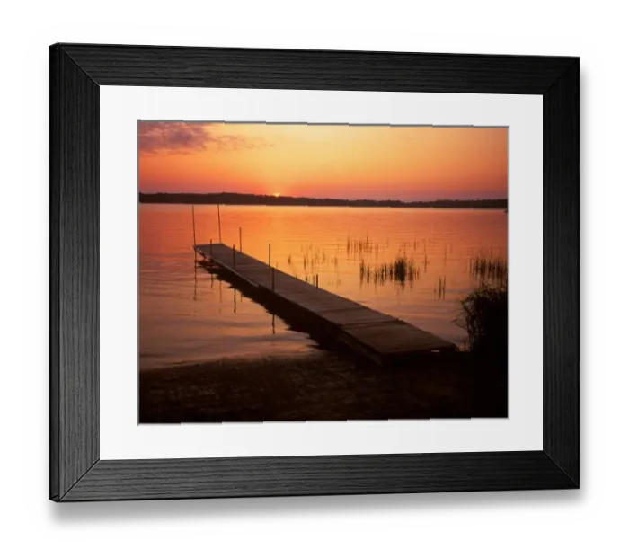 Framed Print : USA, Minnesota, Leech Lake, Dock, Sunrise Framed Print : USA, Minnesota, Leech Lake, Dock, Sunrise