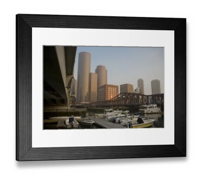 Framed Print : The Boston skyline with Four Point Channel in the foreground, Boston, Massachusetts