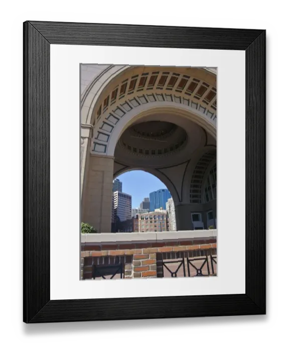 Framed Print : USA, Massachusetts, Boston. Looking through the domed arches of the Rowes Wharf Building Framed Print : USA, Massachusetts, Boston. Looking through the domed arches of the Rowes Wharf Building