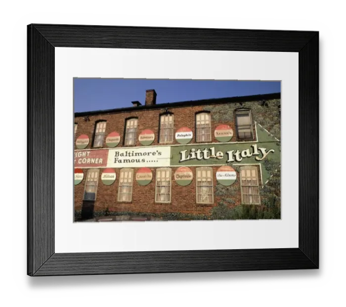 Framed Print : Baltimore Maryland USA the historic Little Italy section signage Framed Print : Baltimore Maryland USA the historic Little Italy section signage