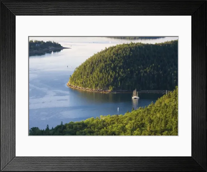 Framed Print : Sailboats moored in Valley Cove as seen from Acadia Mountain in Maines Acadia National Park Framed Print : Sailboats moored in Valley Cove as seen from Acadia Mountain in Maines Acadia National Park