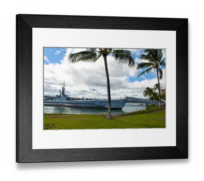 Framed Print : Pearl Harbor Memorial in Honolulu, Hawaii. USSW Bowfin submarine Framed Print : Pearl Harbor Memorial in Honolulu, Hawaii. USSW Bowfin submarine