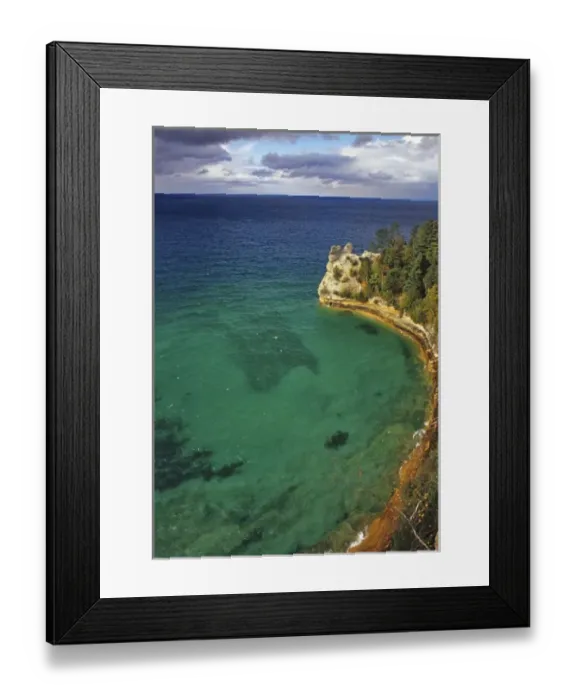 Framed Print : Miners Castle juts out into Lake Superior at Pictured Rock National Lakeshore in