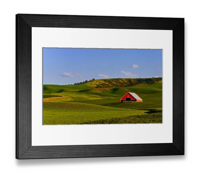 Framed Print : A scenic view of a barn in Moscow Idaho