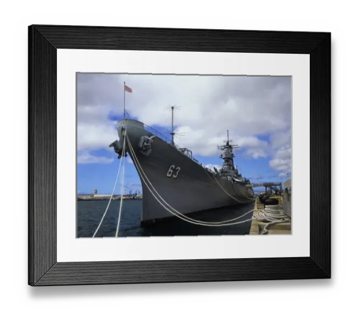 Framed Print : USS Missouri in Pearl Harbor, Hawaii Framed Print : USS Missouri in Pearl Harbor, Hawaii