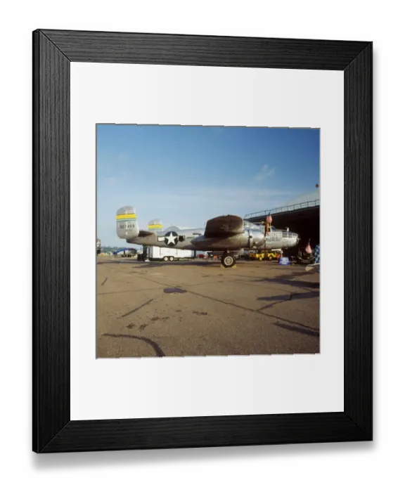 Framed Print : B-25 Miss Mitchell on ramp at Flemming Field in Minnesota