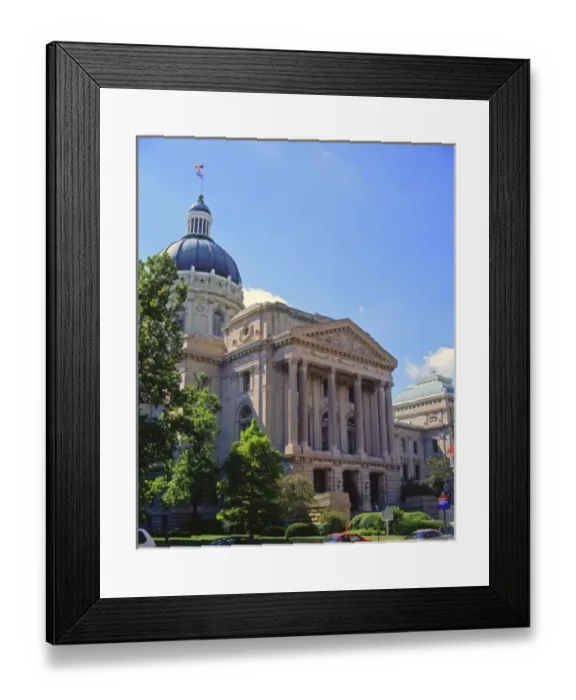 Framed Print : USA, Indianapolis, Indiana. Capitol building from Senate street Framed Print : USA, Indianapolis, Indiana. Capitol building from Senate street