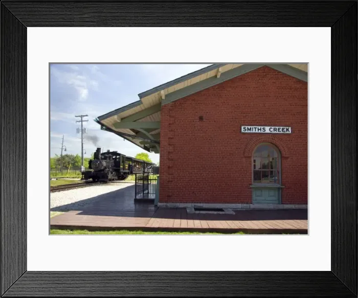 Framed Print : Torch Lake steam locomotive at Smiths Creek Depot in Greenfield Village at The Henry Framed Print : Torch Lake steam locomotive at Smiths Creek Depot in Greenfield Village at The Henry
