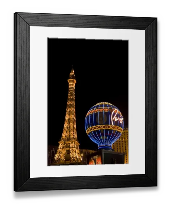 Framed Print : USA, Nevada, Las Vegas. Paris Las Vegas Hotel & Casino lit at night Framed Print : USA, Nevada, Las Vegas. Paris Las Vegas Hotel & Casino lit at night
