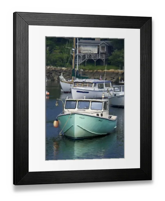 Framed Print : USA, New England, Maine, Ogunquit, boats moored in Perkins Cove Framed Print : USA, New England, Maine, Ogunquit, boats moored in Perkins Cove