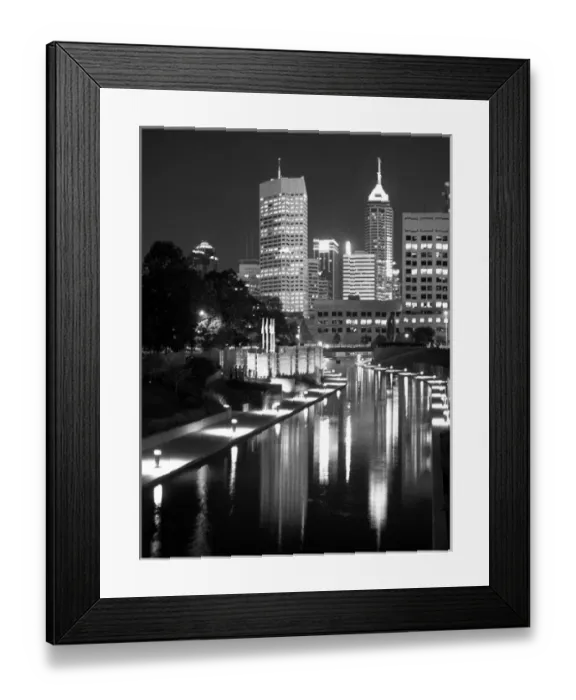 Framed Print : USA, Indiana, Indianapolis. City skyline at night Framed Print : USA, Indiana, Indianapolis. City skyline at night