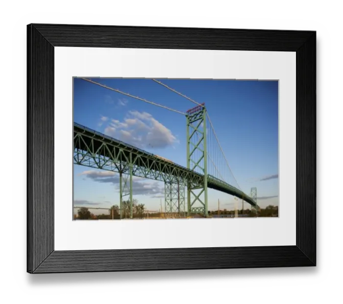 Framed Print : USA, Michigan, Detroit, Ambassador Bridge over Detroit River to Windsor, Ontario Framed Print : USA, Michigan, Detroit, Ambassador Bridge over Detroit River to Windsor, Ontario