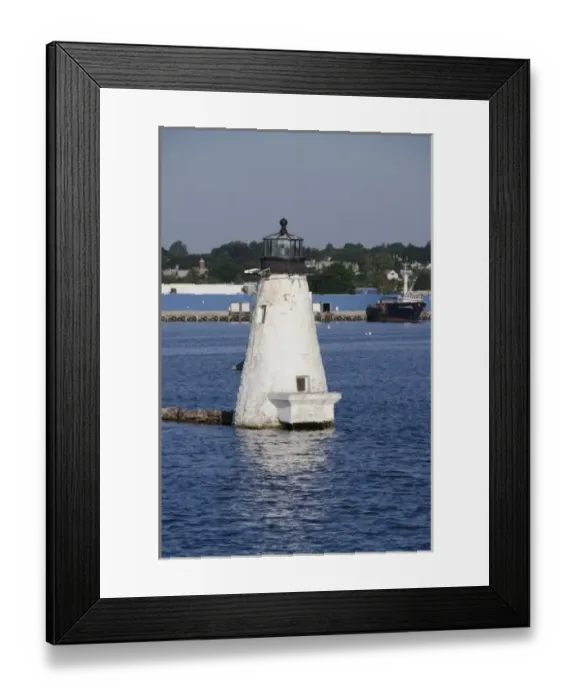 Framed Print : Massachusetts, New Bedford. Palmer Island Lighthouse, circa 1849 Framed Print : Massachusetts, New Bedford. Palmer Island Lighthouse, circa 1849